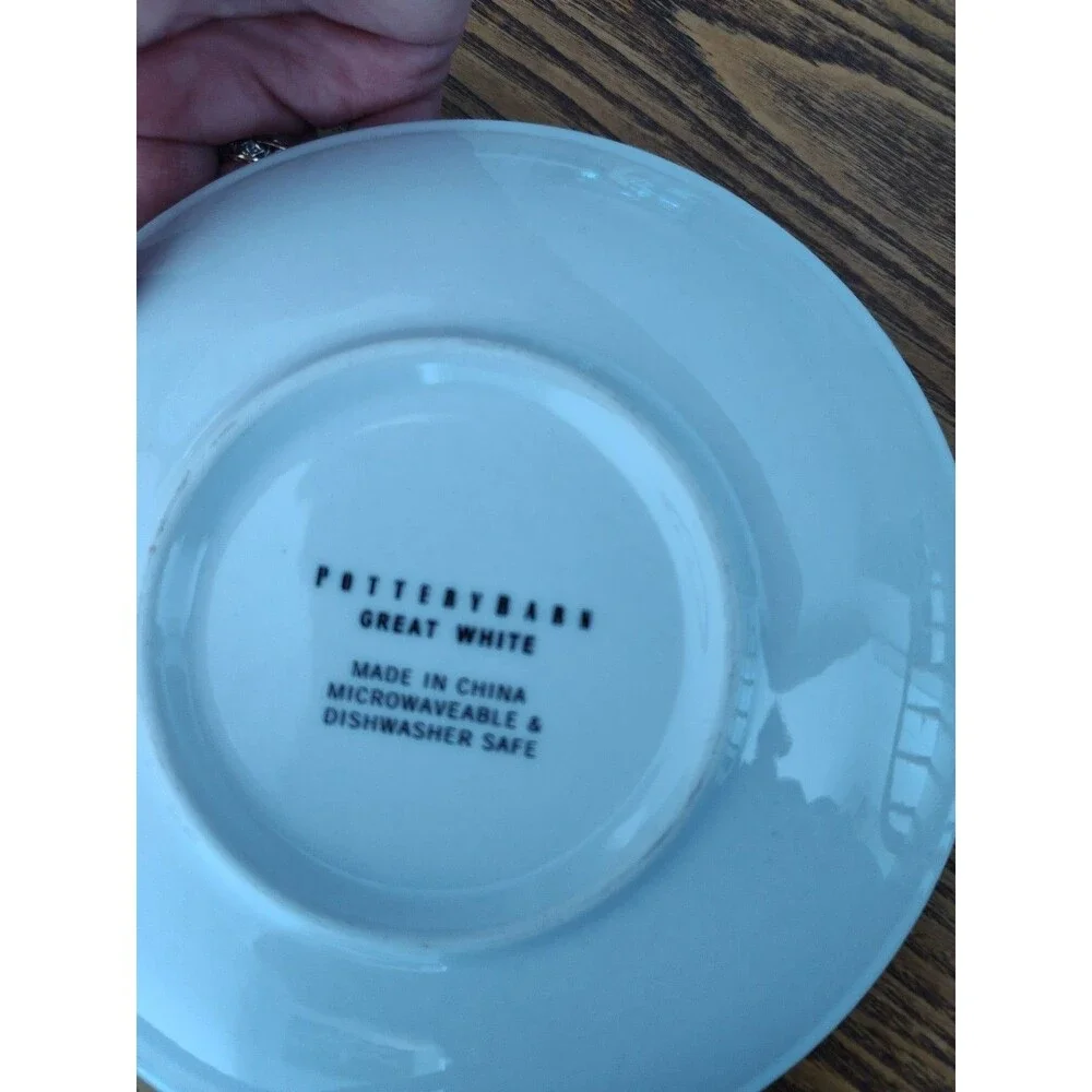 Pottery Barn Great White 12 oz Mug and Saucer Coffee Tea